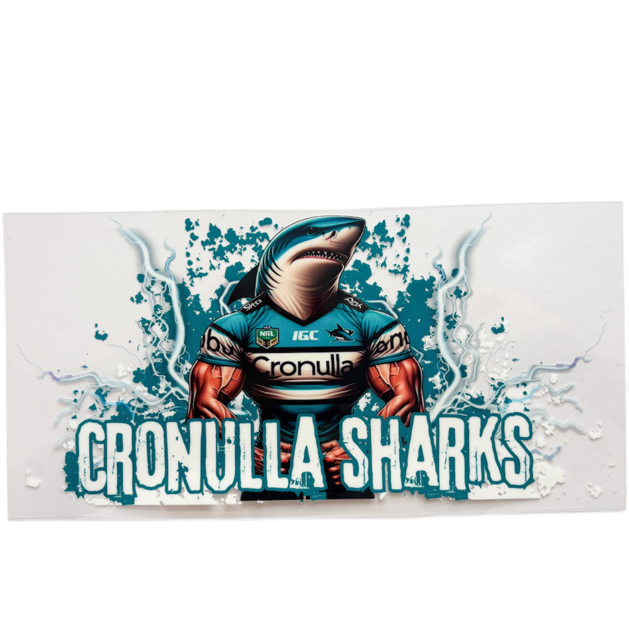 Sharks NRL 16oz UV DTF wrap