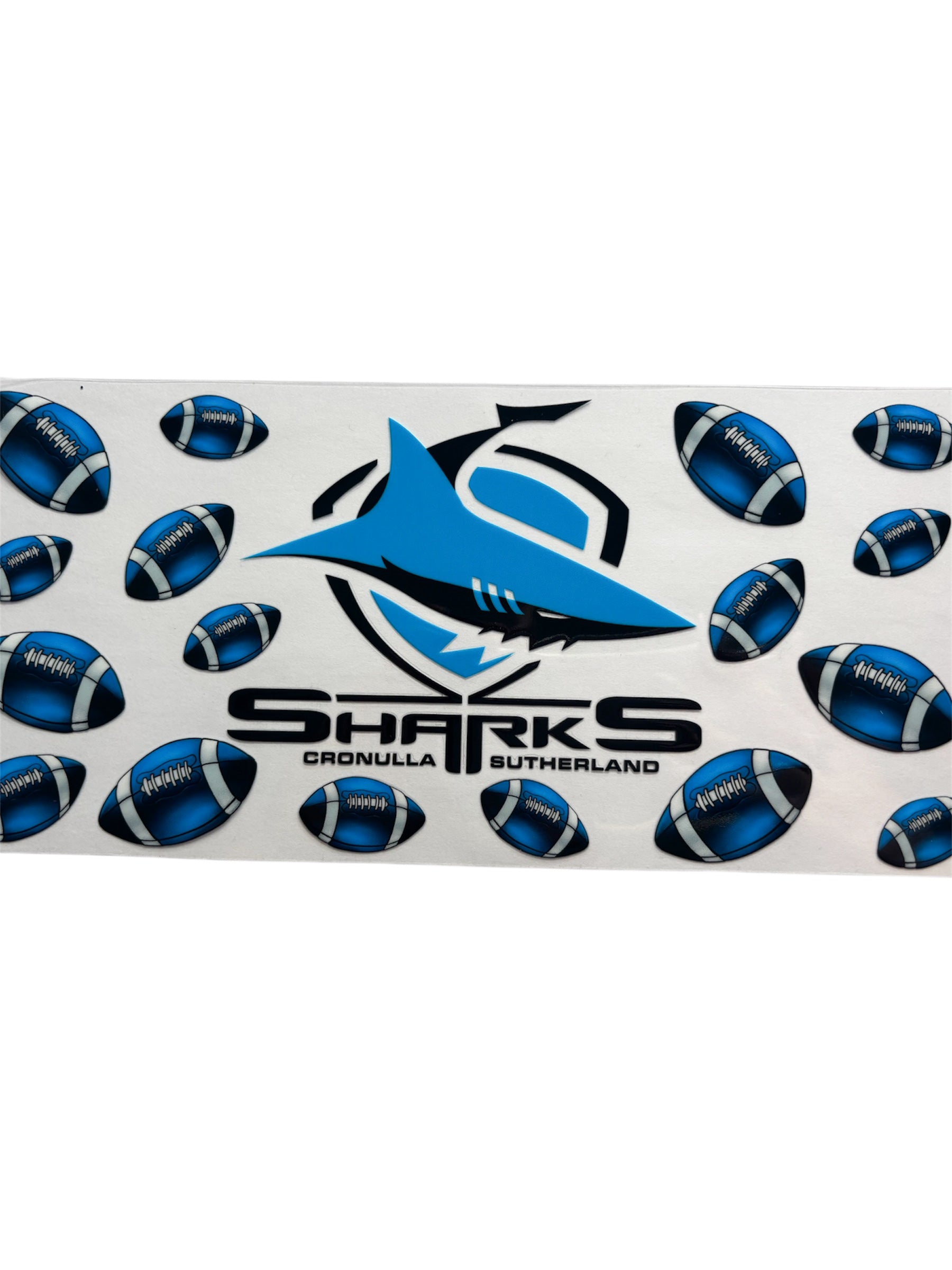 Sharks NRL wrap 16oz UV DTF wrap