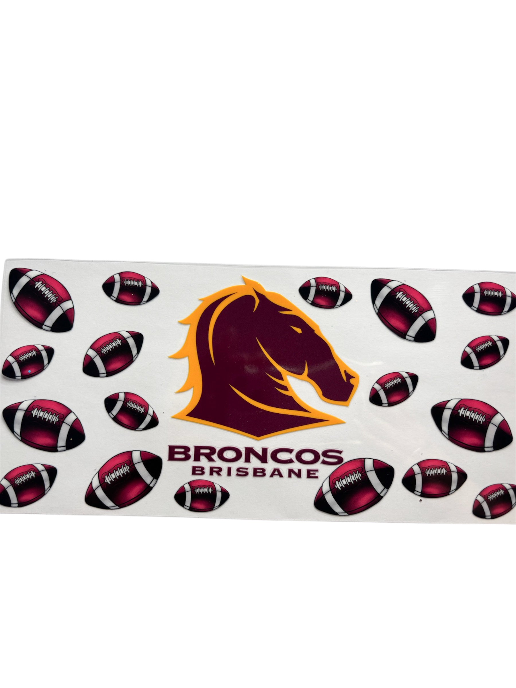Broncos NRL 16oz UV DTF wrap