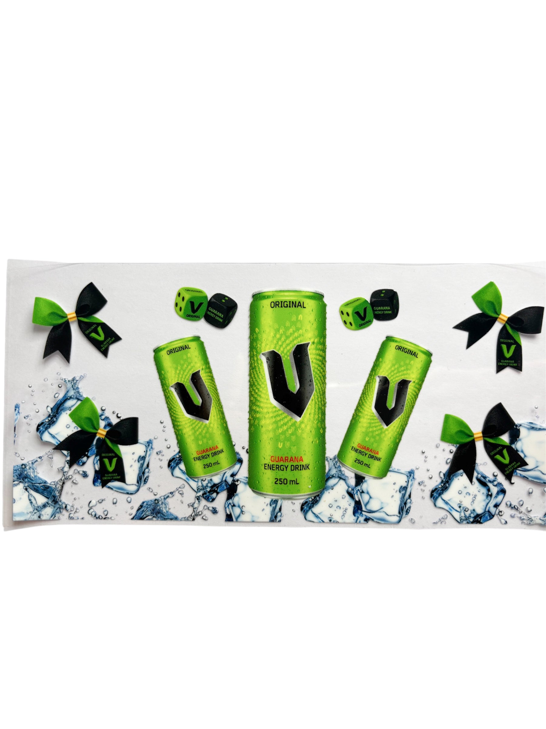 V green energy drink 16oz UV DTF wrap